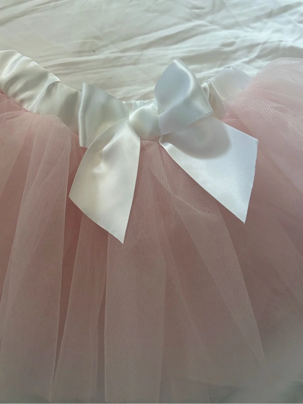 American Girl Light Pink Tulle Ballet Costume with White Bow